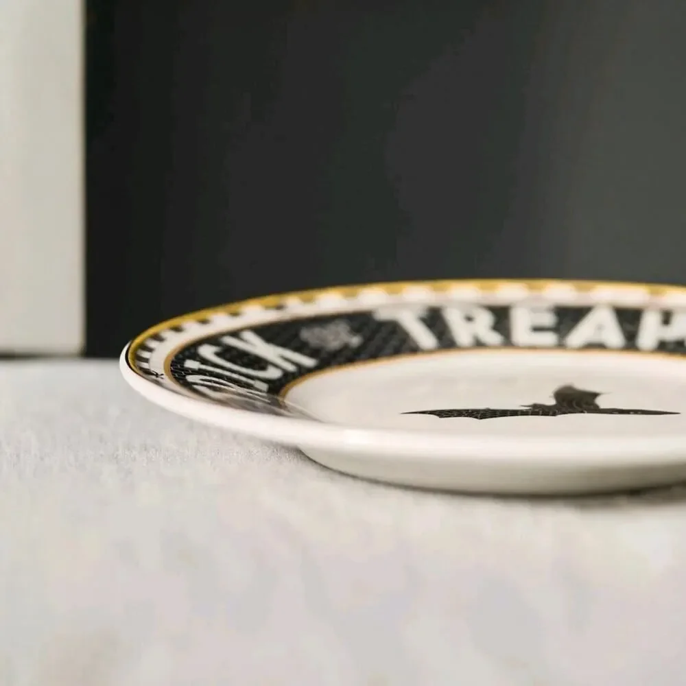 Anthropologie Bistro Tile Halloween Salad/Dessert  Plate 8.25